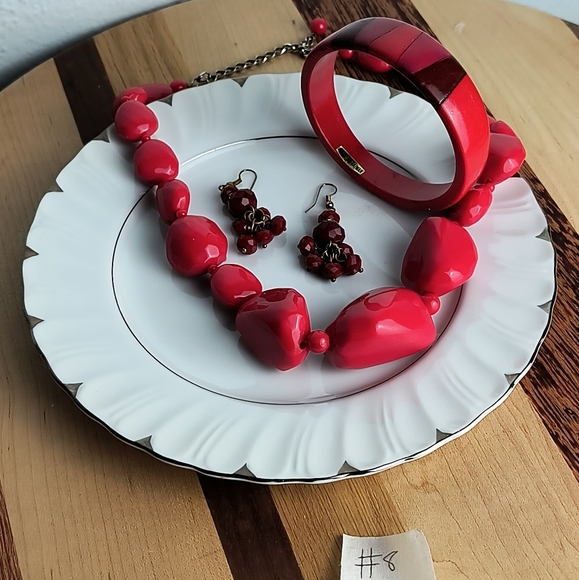 Jewelry Dish Bundle Of 4 Red Statement - Picture 1 of 5